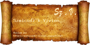 Szmicsák Vivien névjegykártya